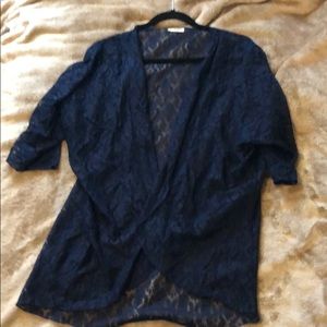 Navy blue kimono/ swim cover up